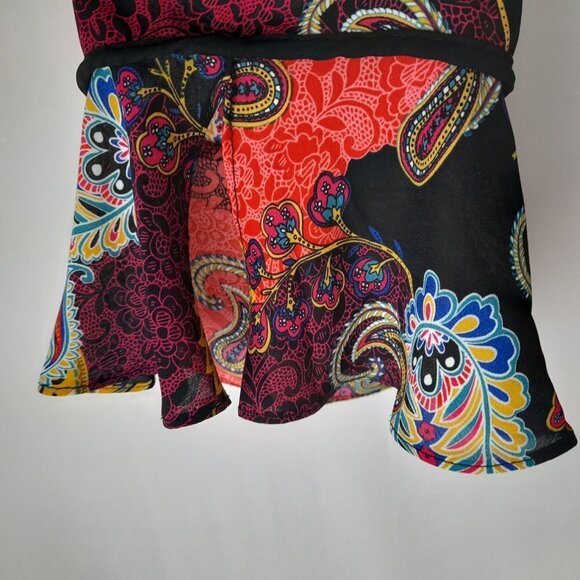 NY Collection Woman Size 3X Paisley Colorful 3/4 Sleeve Tunic Blouse - Picture 5 of 10